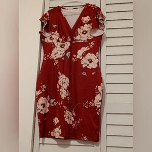 ZEiu Floral Print V Neck Dress Size 2XL